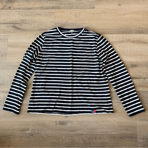 Kule navy & white stripe long sleeve tee shirt | The Modern Long - Medium - Picture 4 of 5